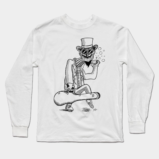 FRIZZLE FRIED - BLACK INK Long Sleeve T-Shirt by Paranoia Prints